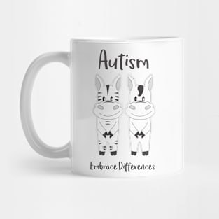 Autism Embrace Differences Zebras Mug